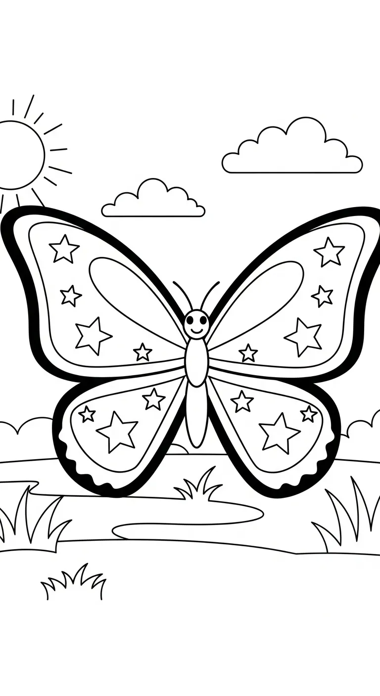 in tranh tô màu Tranh Tô Màu Bướm cho bé 4 tuổi