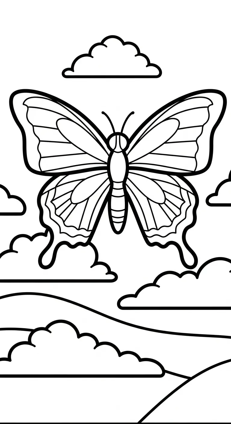 hình tô màu Tranh Tô Màu Bướm cho bé 3 tuổi miễn phí 1