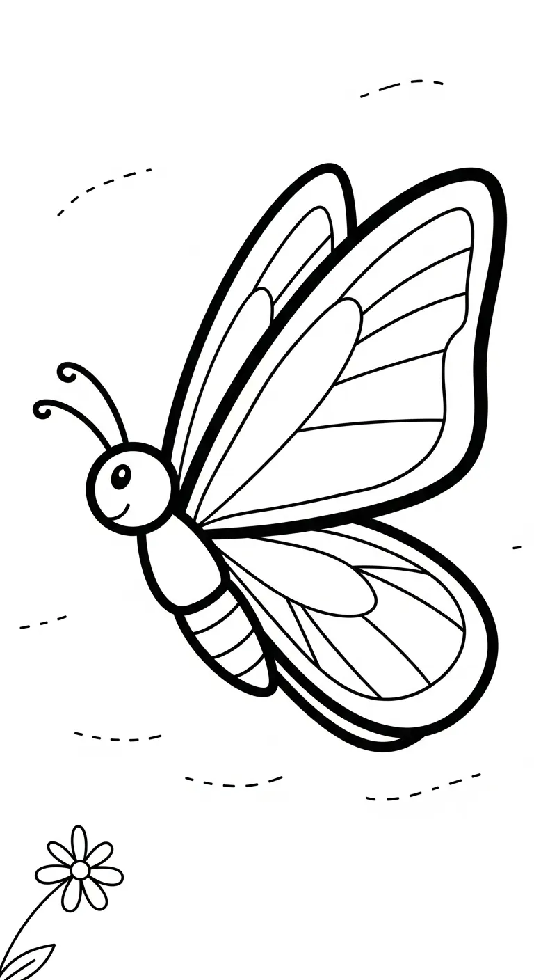 file tranh tô màu Tranh Tô Màu Bướm cho bé in