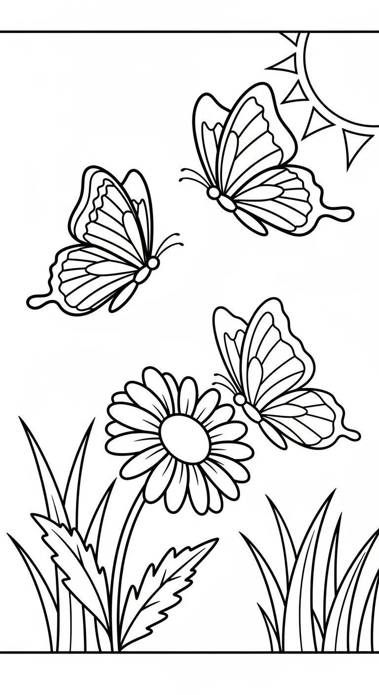 file tranh tô màu Tranh Tô Màu Bướm cho bé 4-5 tuổi