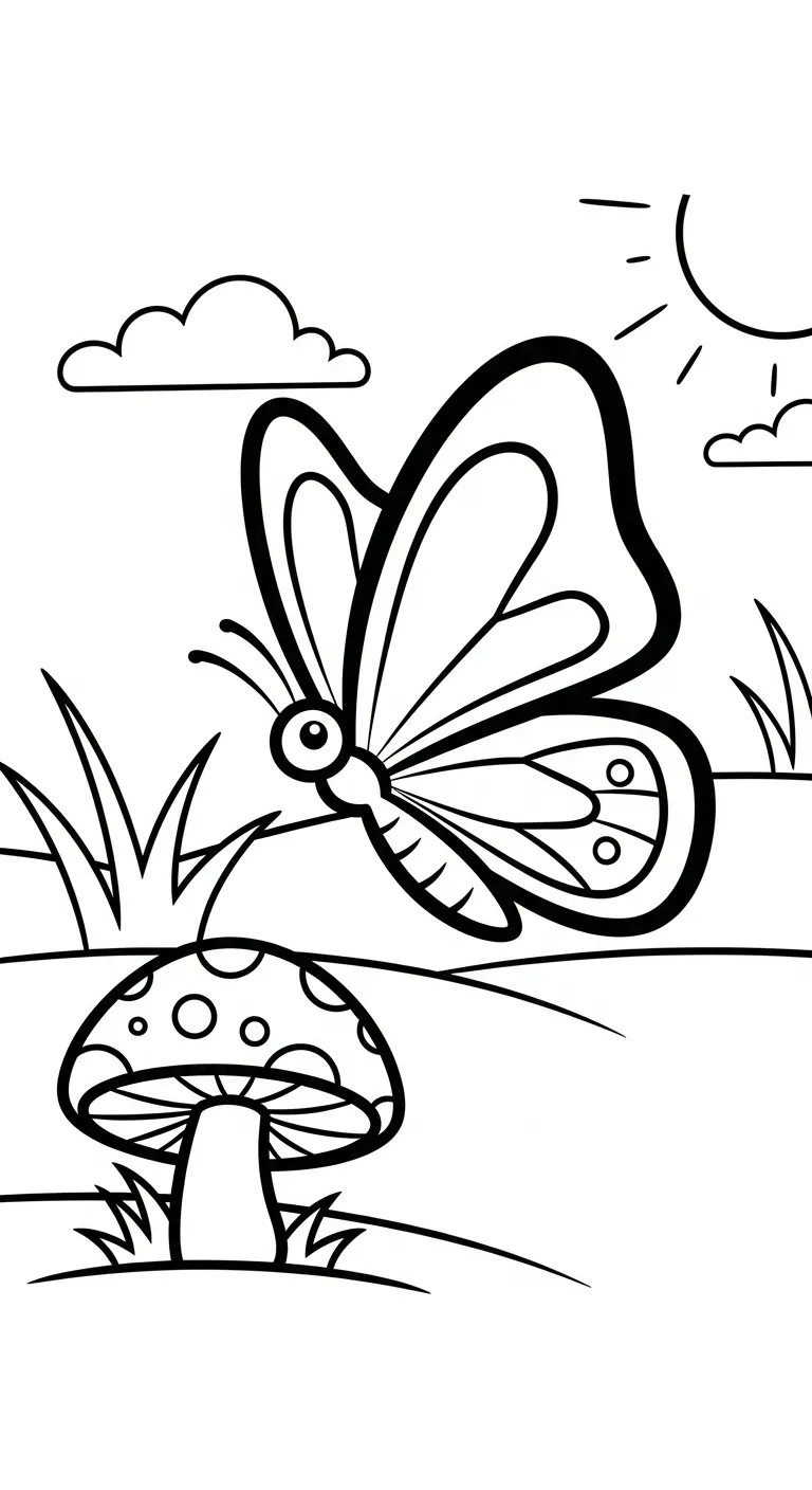 hình tô màu Tranh Tô Màu Bướm cho bé 4 tuổi