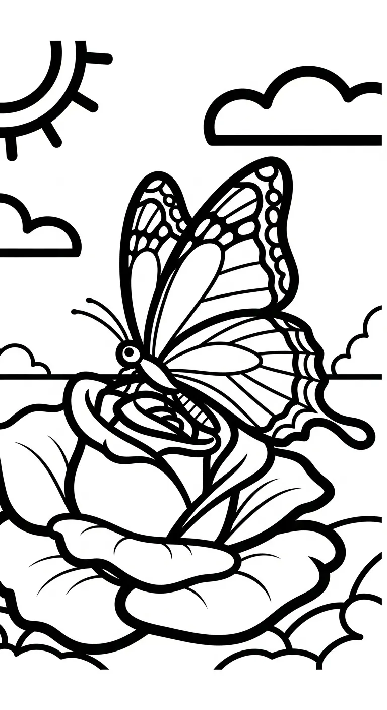 download hình tô màu Tranh Tô Màu Bướm cho bé