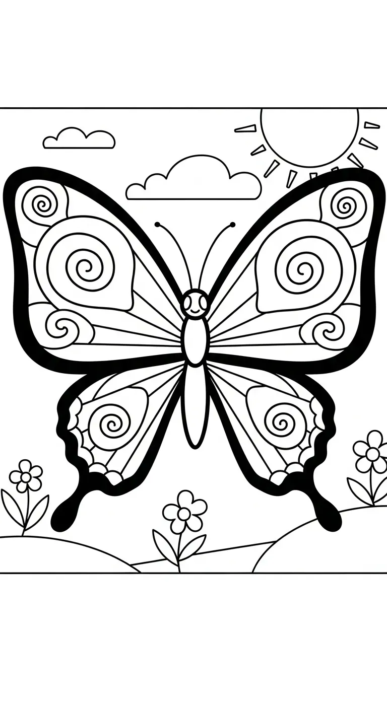 in hình tô màu Tranh Tô Màu Bướm cho bé 3 tuổi