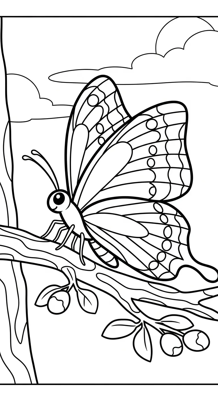 tải tranh tô màu Tranh Tô Màu Bướm cho bé 6 tuổi