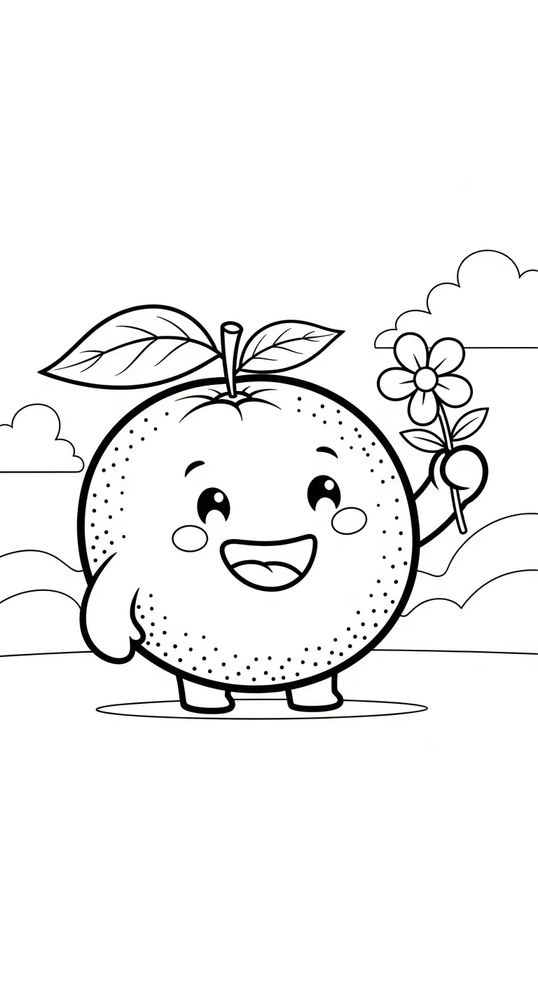 in hình tô màu Tranh Tô Màu Cam cho bé 5 tuổi 1