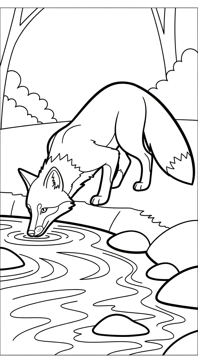 in hình tô màu Cáo cho bé 8 tuổi