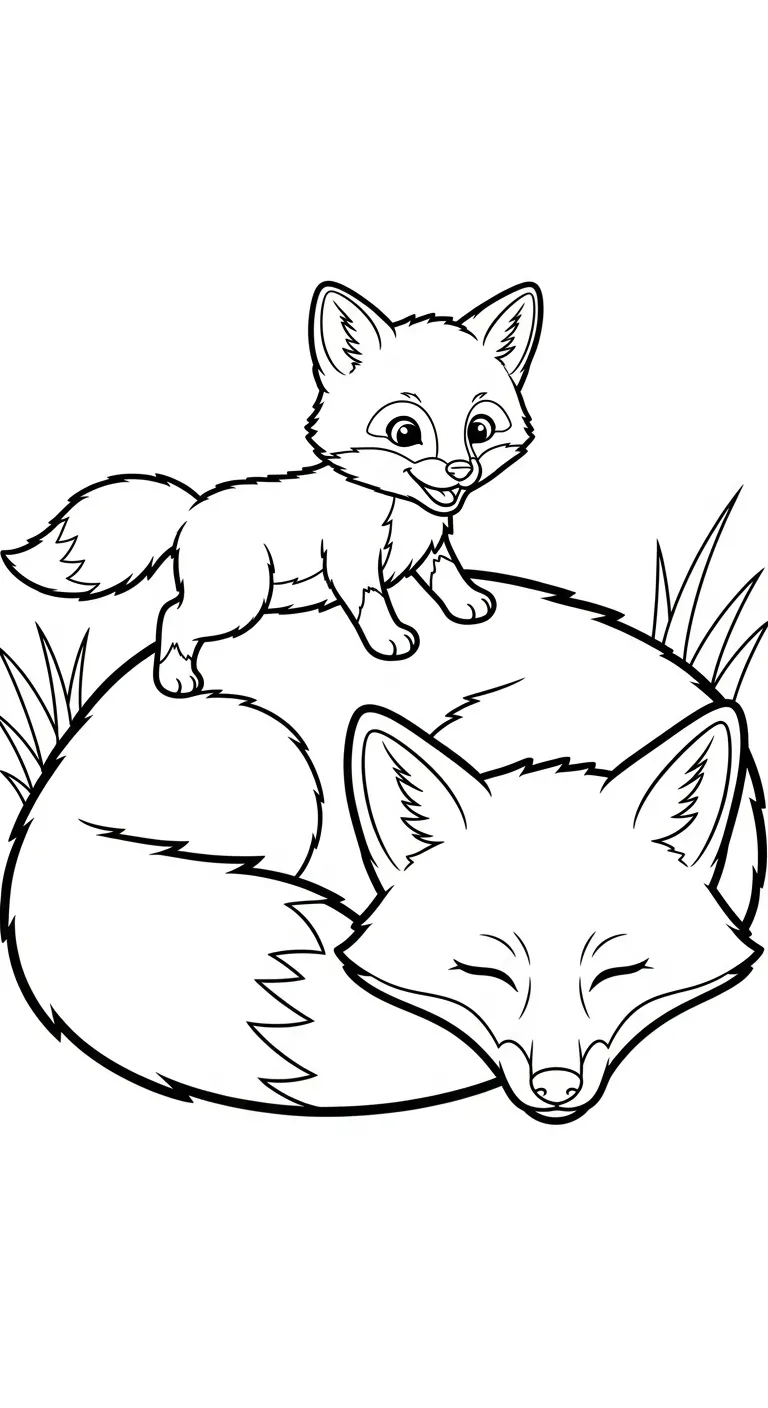 file pdf hình tô màu Cáo cho bé