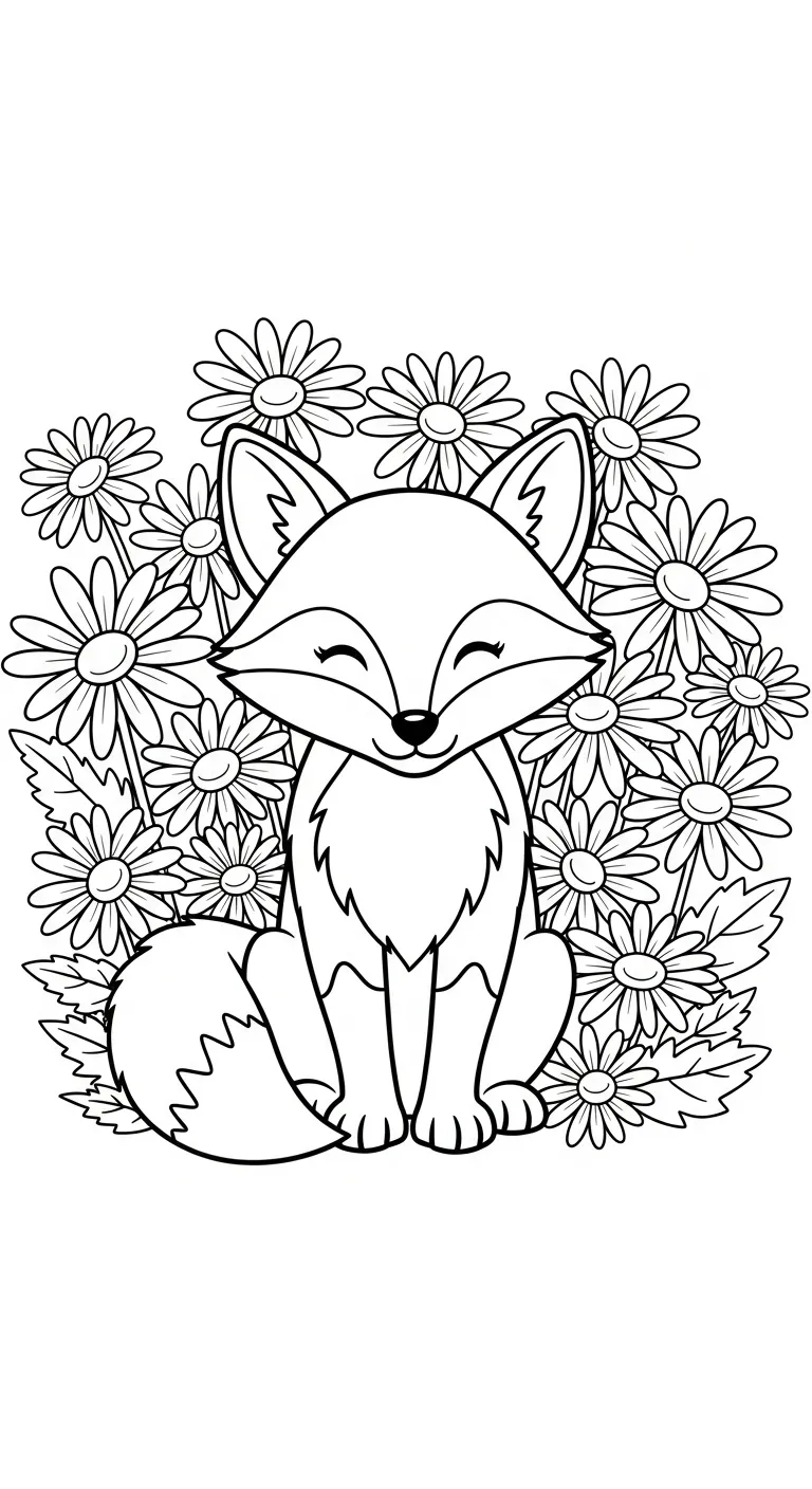 in hình tô màu Cáo cho bé 4 tuổi