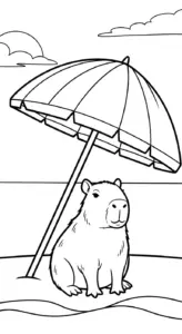 file hình tô màu Tranh Tô Màu Capybara cho bé 4-5 tuổi