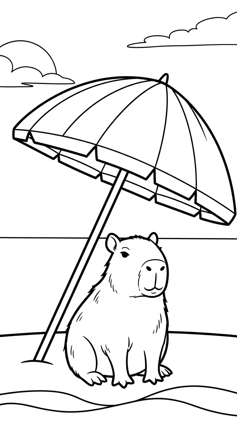 file hình tô màu Tranh Tô Màu Capybara cho bé 4-5 tuổi 1