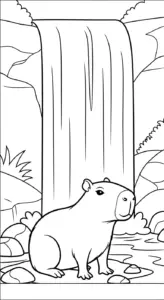 tranh tô màu Tranh Tô Màu Capybara cho bé 7 tuổi miễn phí