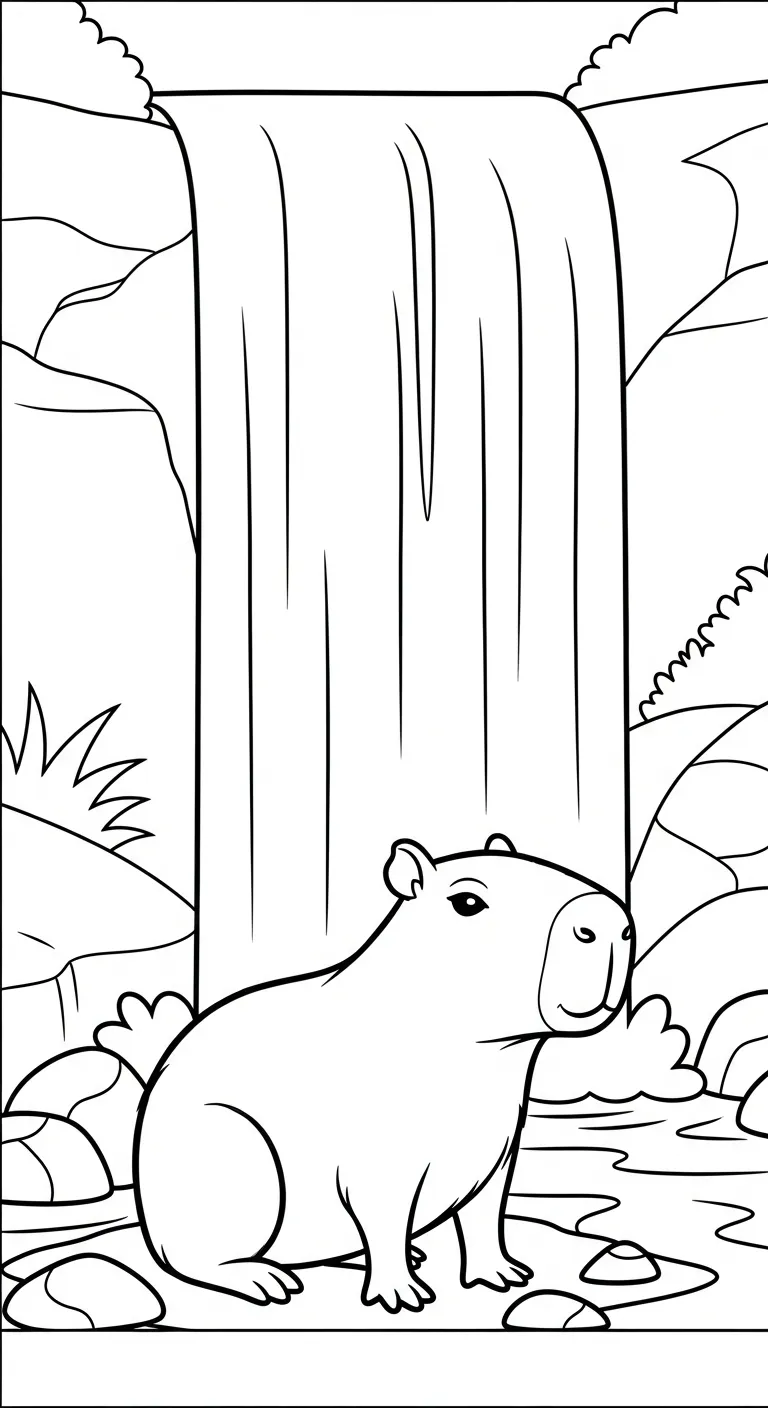 tranh tô màu Tranh Tô Màu Capybara cho bé 7 tuổi miễn phí
