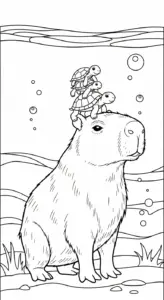 tranh tô màu Tranh Tô Màu Capybara cho bé 5 tuổi miễn phí