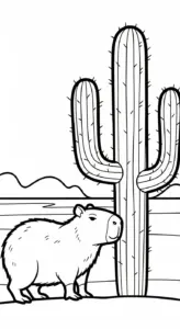 tranh tô màu Tranh Tô Màu Capybara cho bé 7 tuổi