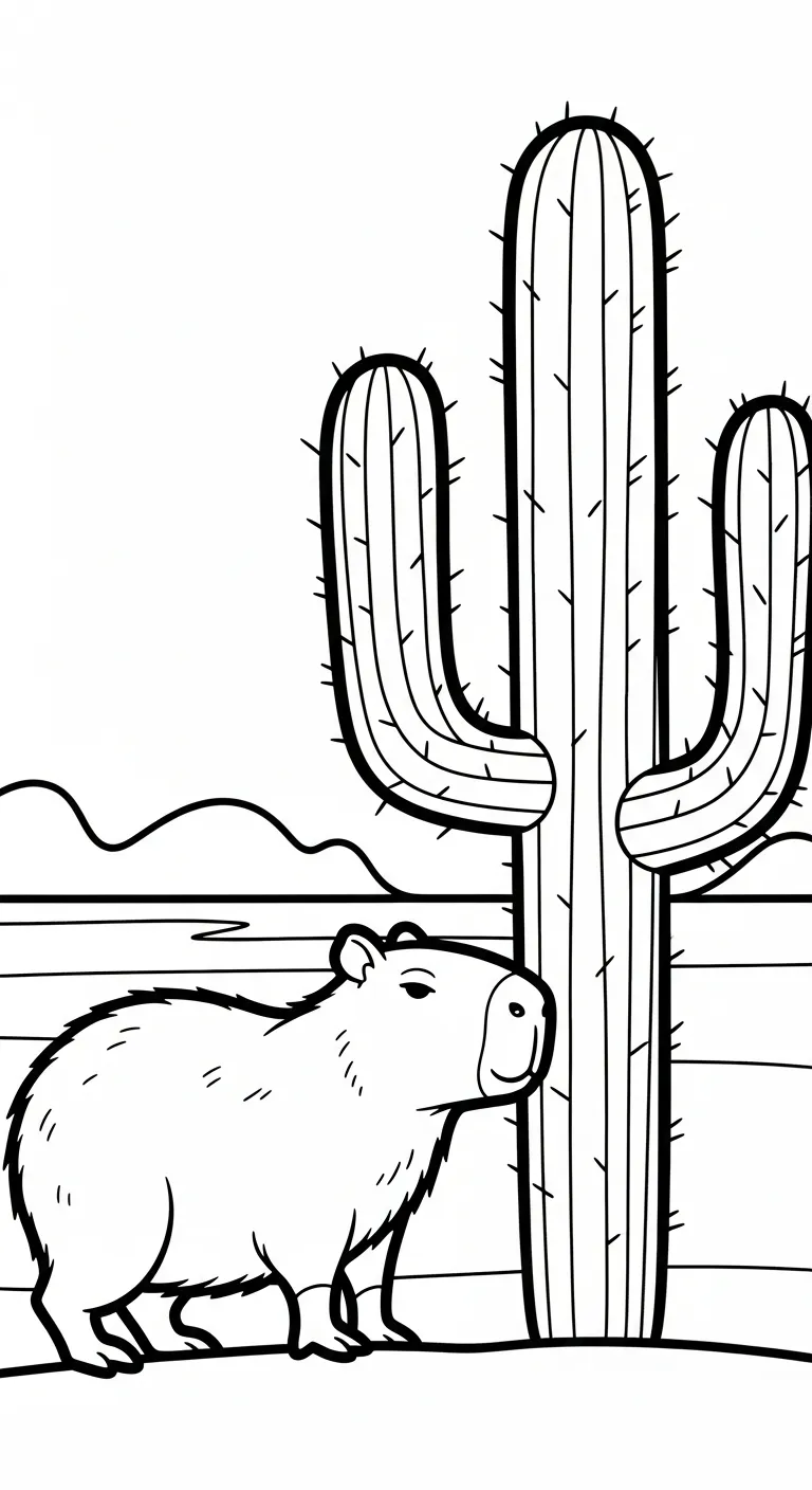 tranh tô màu Tranh Tô Màu Capybara cho bé 7 tuổi