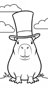 tranh tô màu Tranh Tô Màu Capybara cho bé 3 tuổi