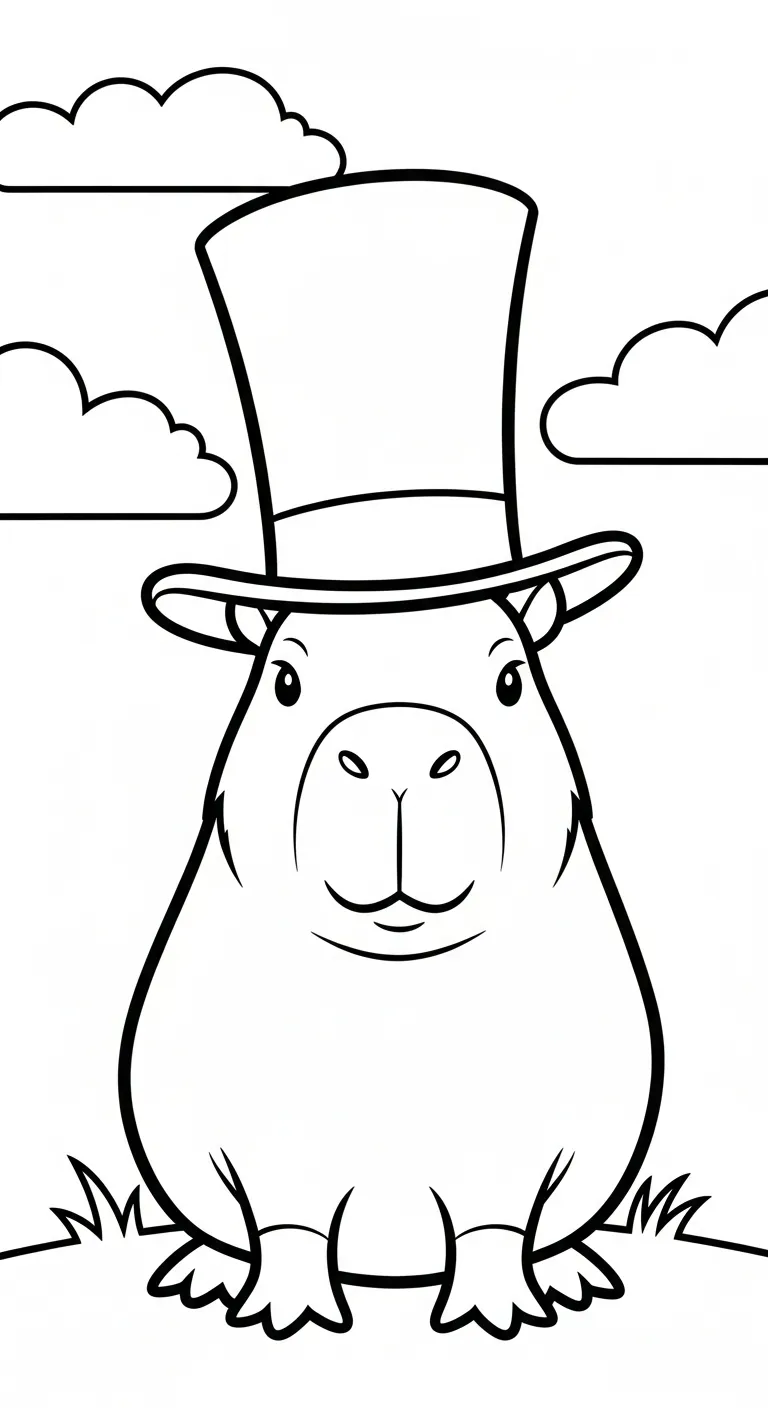 tranh tô màu Tranh Tô Màu Capybara cho bé 3 tuổi