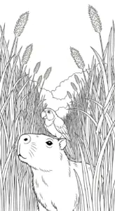 mẫu in hình tô màu Tranh Tô Màu Capybara cho bé