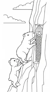 tải hình tô màu Tranh Tô Màu Capybara cho bé 4 tuổi