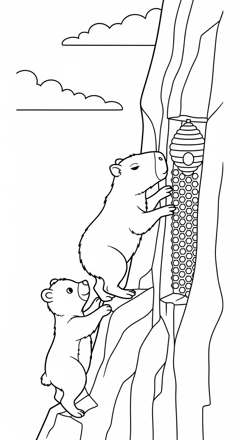 tải hình tô màu Tranh Tô Màu Capybara cho bé 4 tuổi