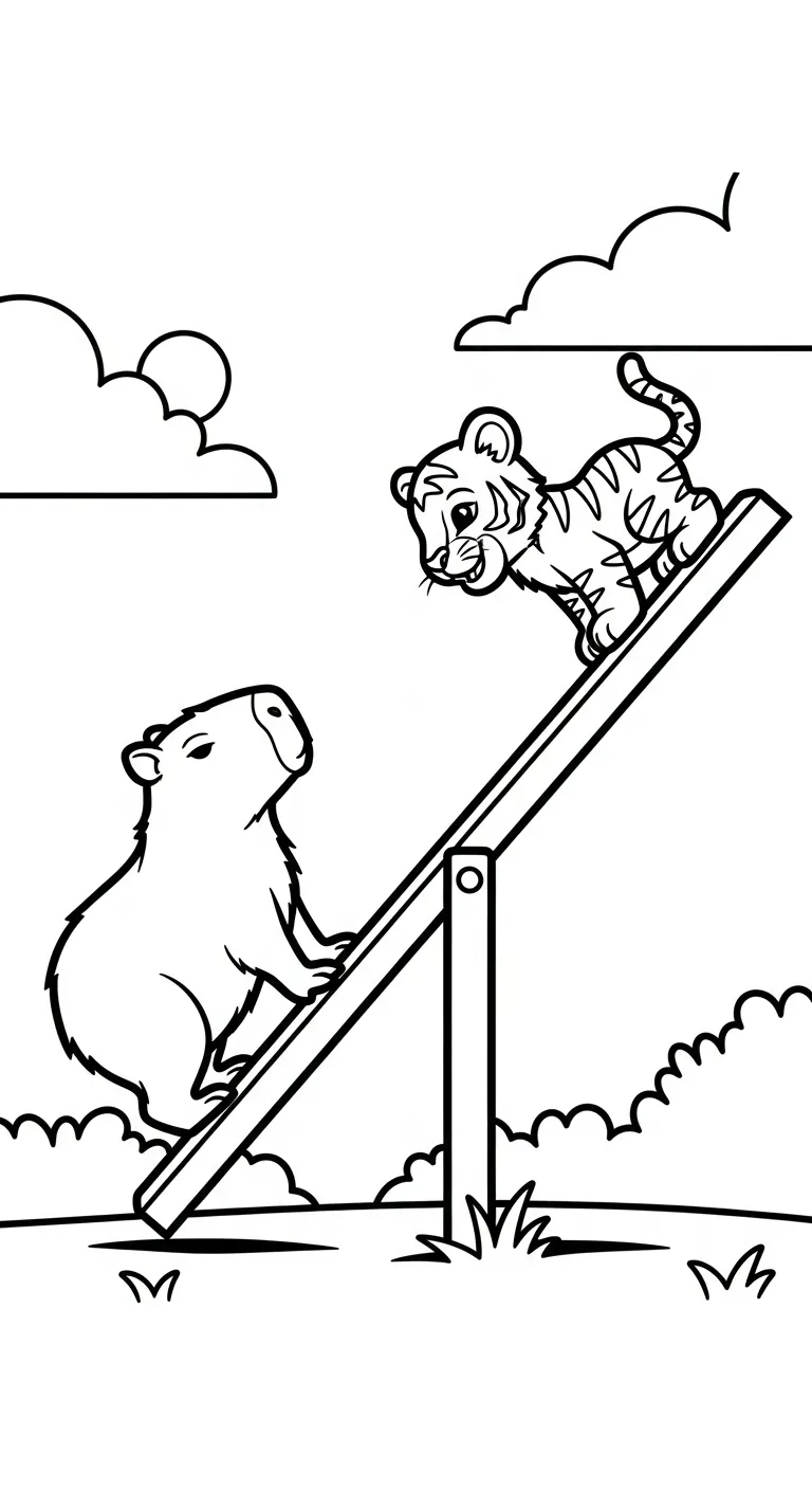 file pdf hình tô màu Tranh Tô Màu Capybara cho bé