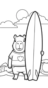 in tranh tô màu Tranh Tô Màu Capybara cho bé 8 tuổi
