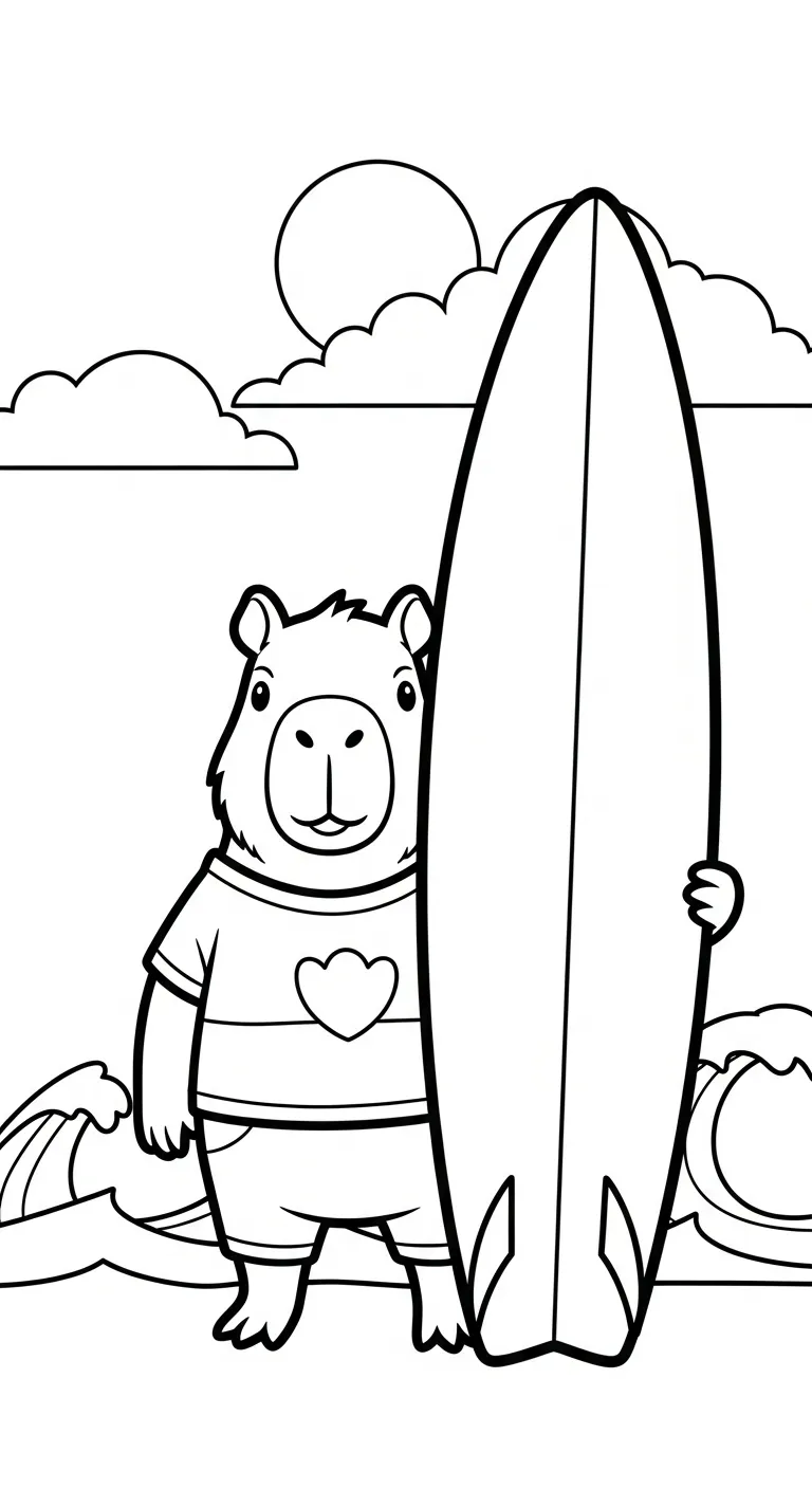 in tranh tô màu Tranh Tô Màu Capybara cho bé 8 tuổi