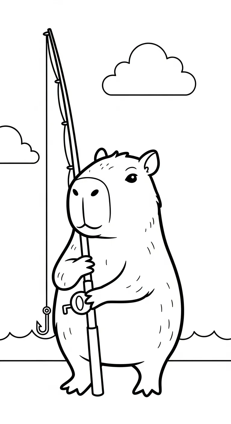 file tranh tô màu Tranh Tô Màu Capybara cho bé 4-5 tuổi