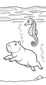 hình tô màu Tranh Tô Màu Capybara cho bé 4 tuổi miễn phí