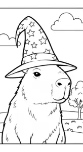 hình tô màu Tranh Tô Màu Capybara cho bé đơn giản