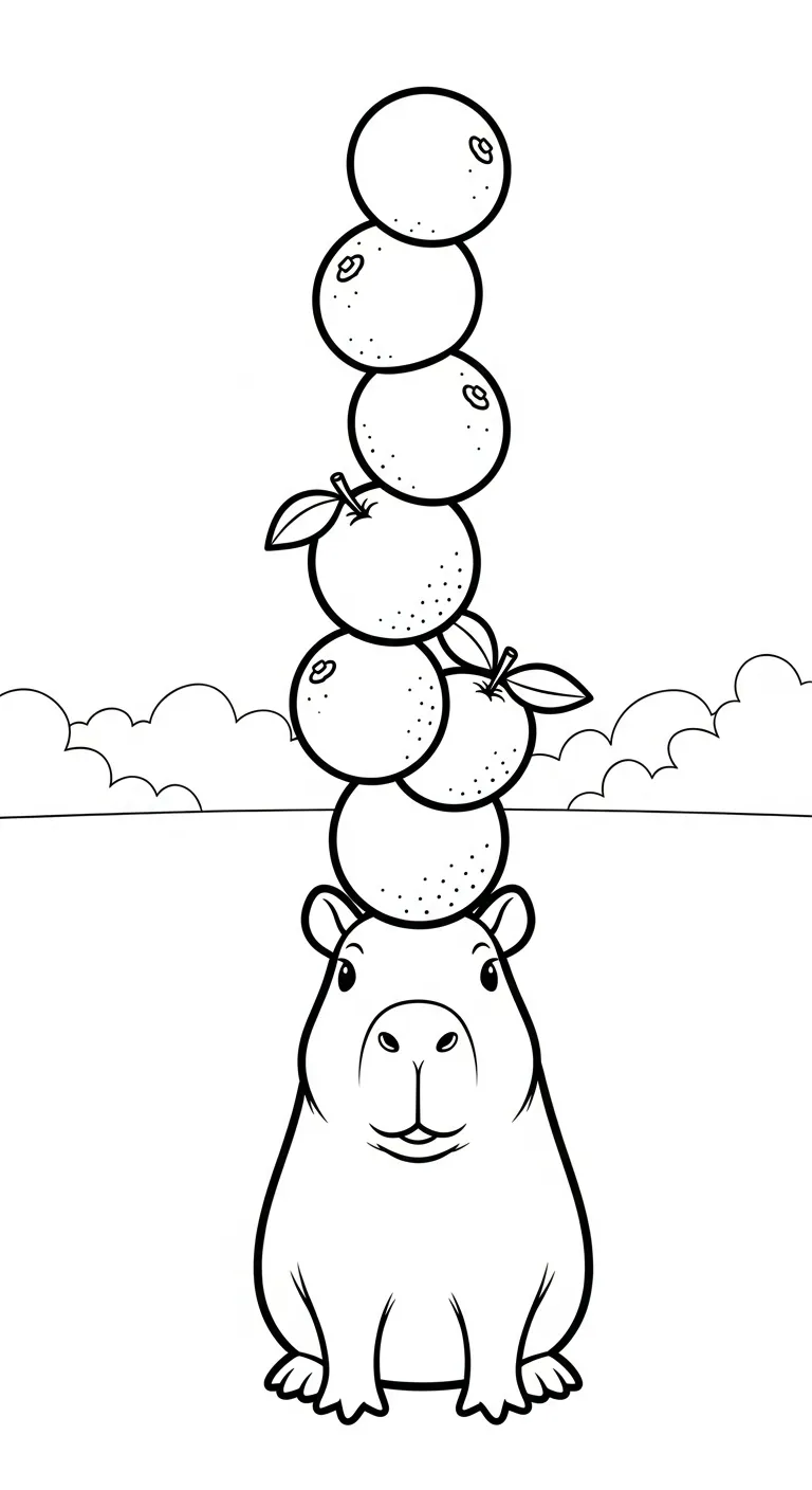 in tranh tô màu Tranh Tô Màu Capybara cho bé 4 tuổi