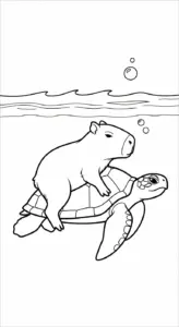 tranh tô màu Tranh Tô Màu Capybara cho bé 6 tuổi miễn phí