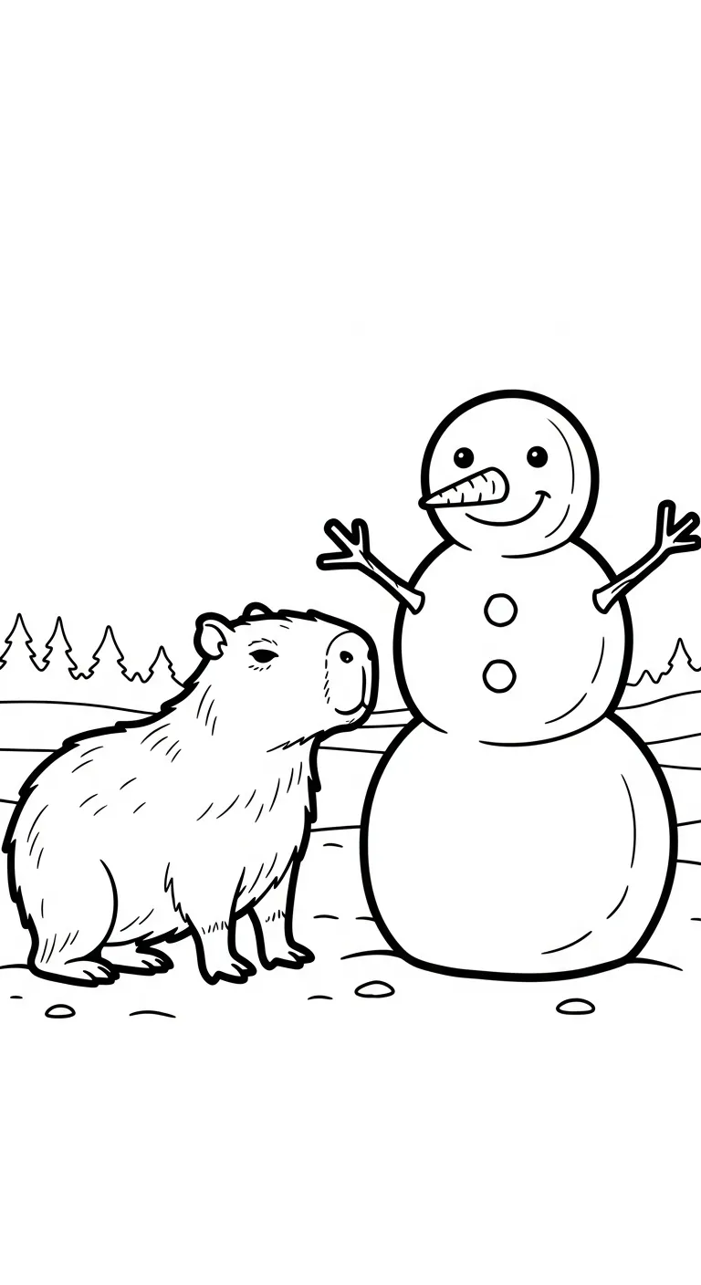 tải tranh tô màu Tranh Tô Màu Capybara cho bé 6 tuổi