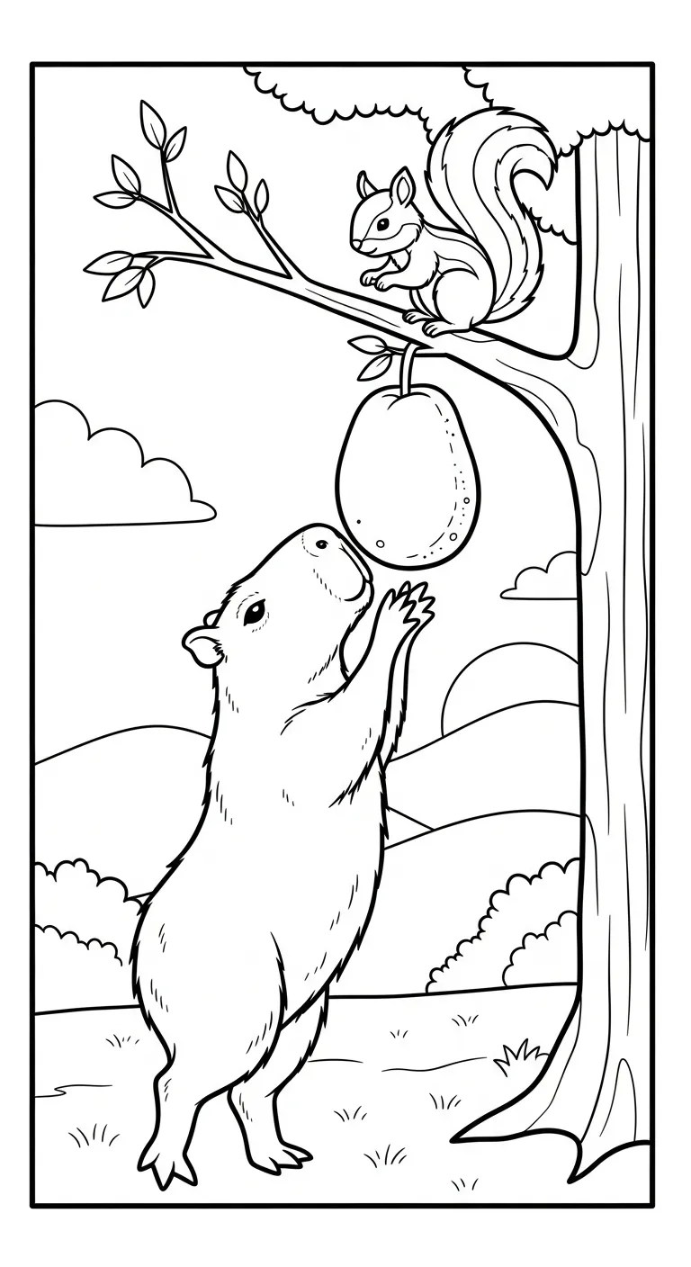 in hình tô màu Tranh Tô Màu Capybara cho bé 6 tuổi