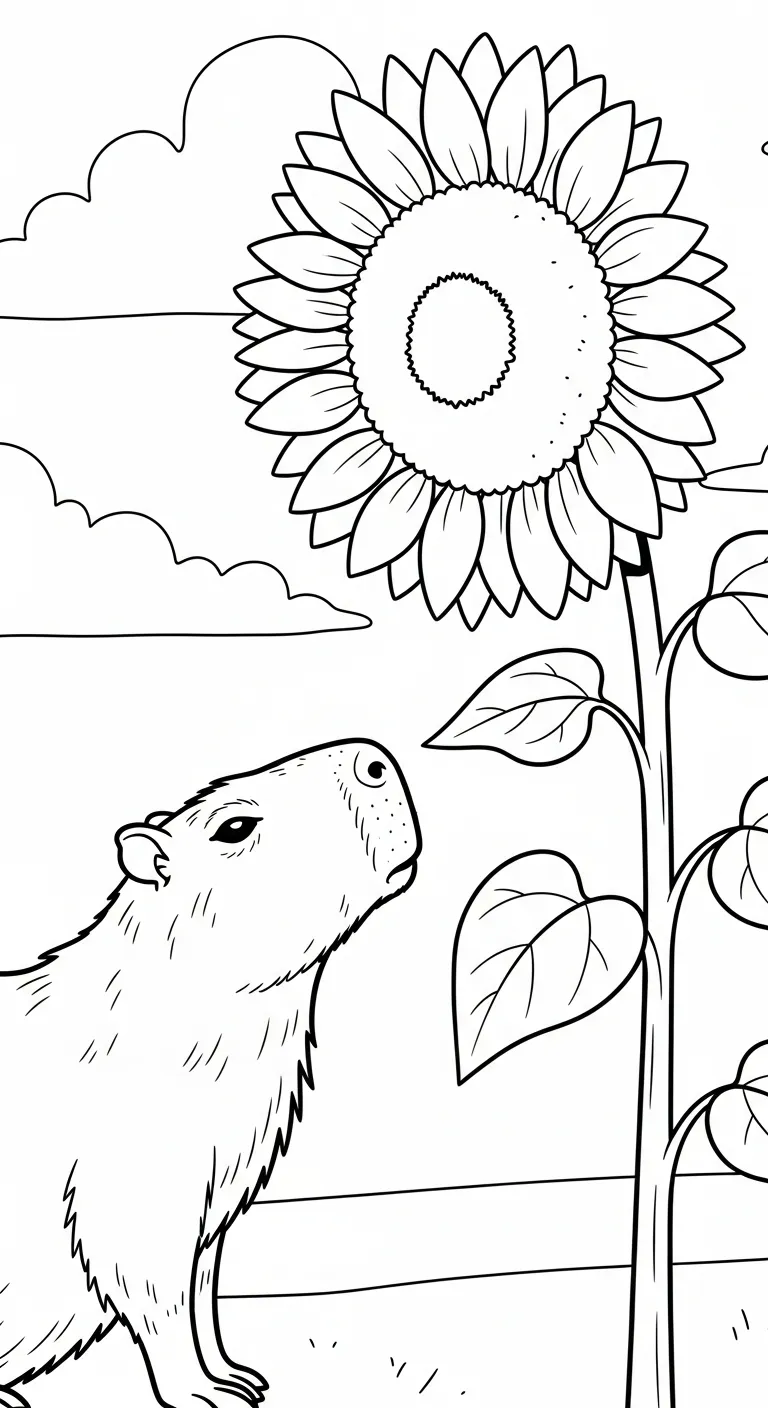 hình tô màu Tranh Tô Màu Capybara cho bé 3 tuổi miễn phí