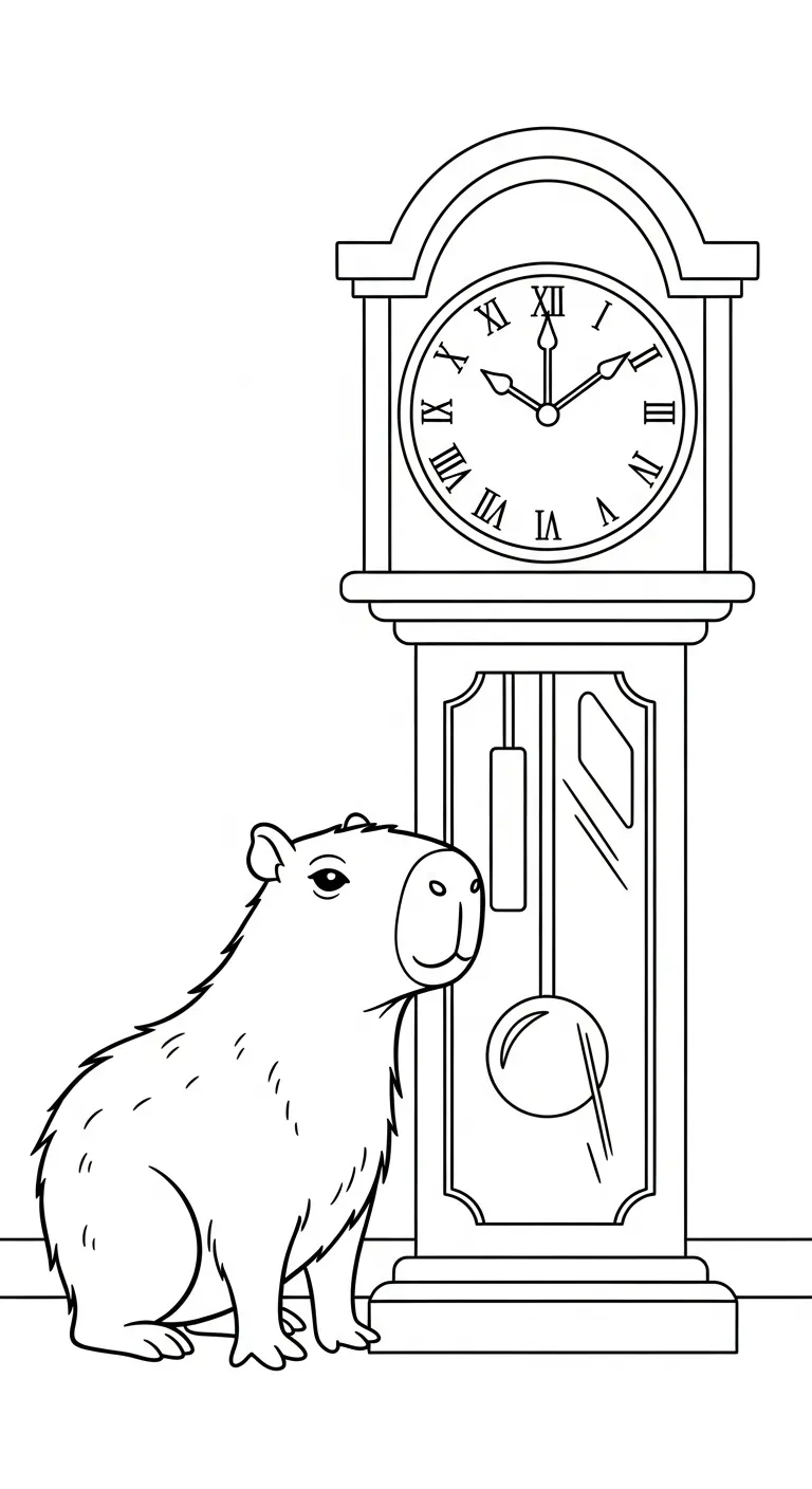 hình tô màu Tranh Tô Màu Capybara cho bé tải miễn phí