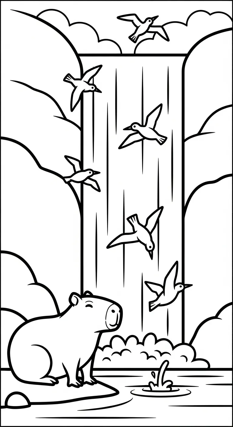 tải tranh tô màu Tranh Tô Màu Capybara cho bé 3 tuổi