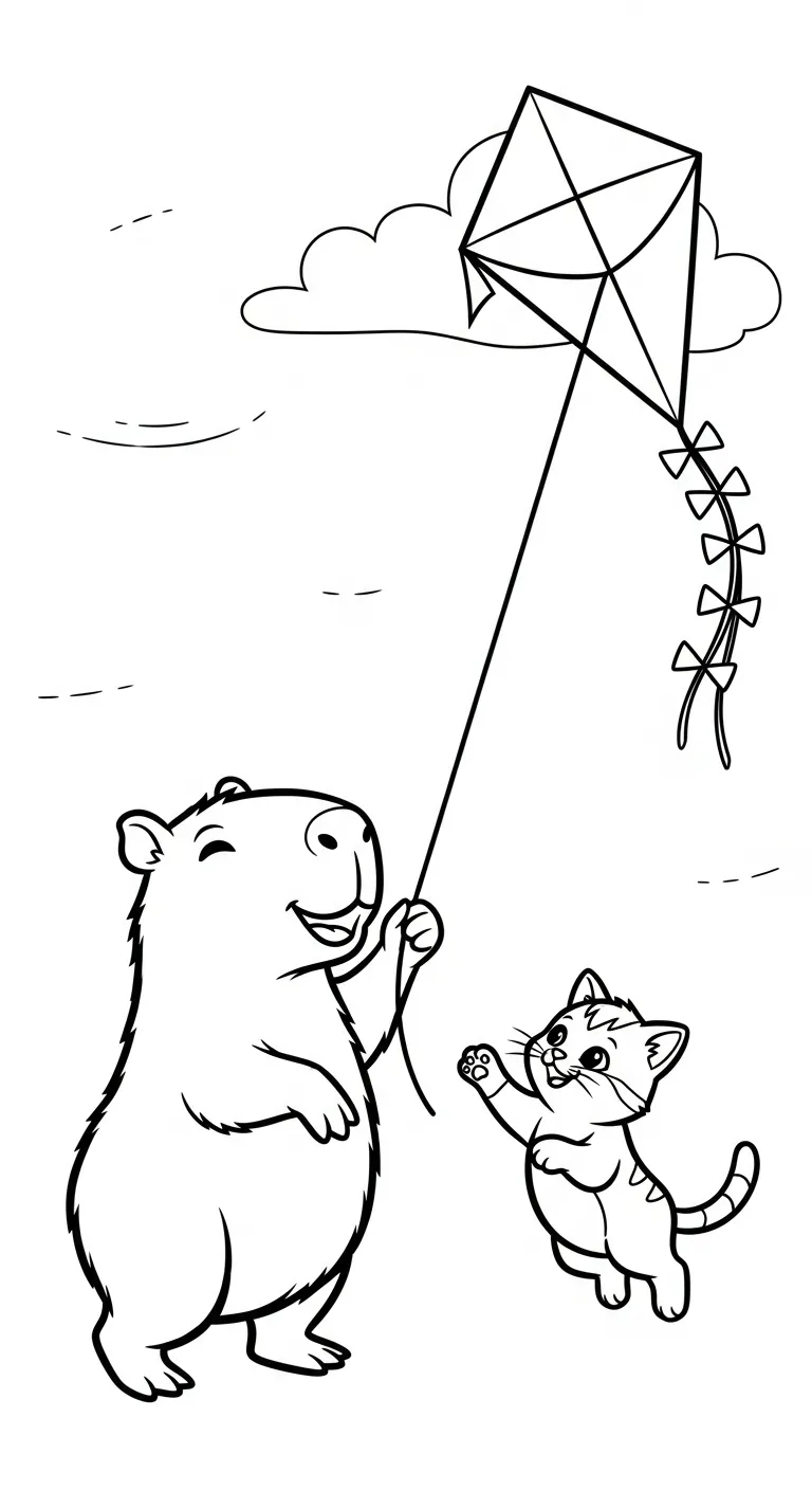 in hình Tranh Tô Màu Capybara cho bé tập tô