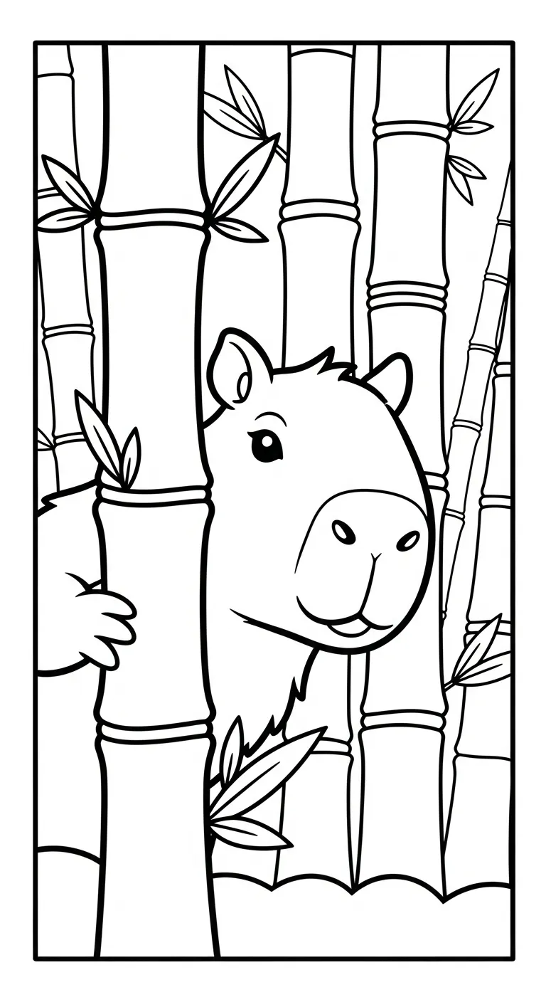 tranh tô màu Tranh Tô Màu Capybara cho bé 4 tuổi