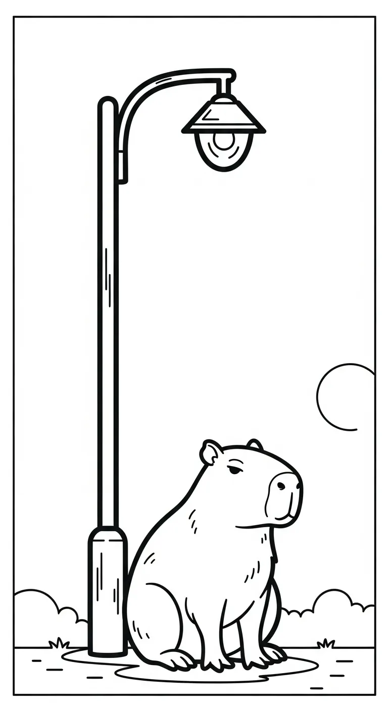 tranh tô màu Tranh Tô Màu Capybara cho bé 8 tuổi miễn phí