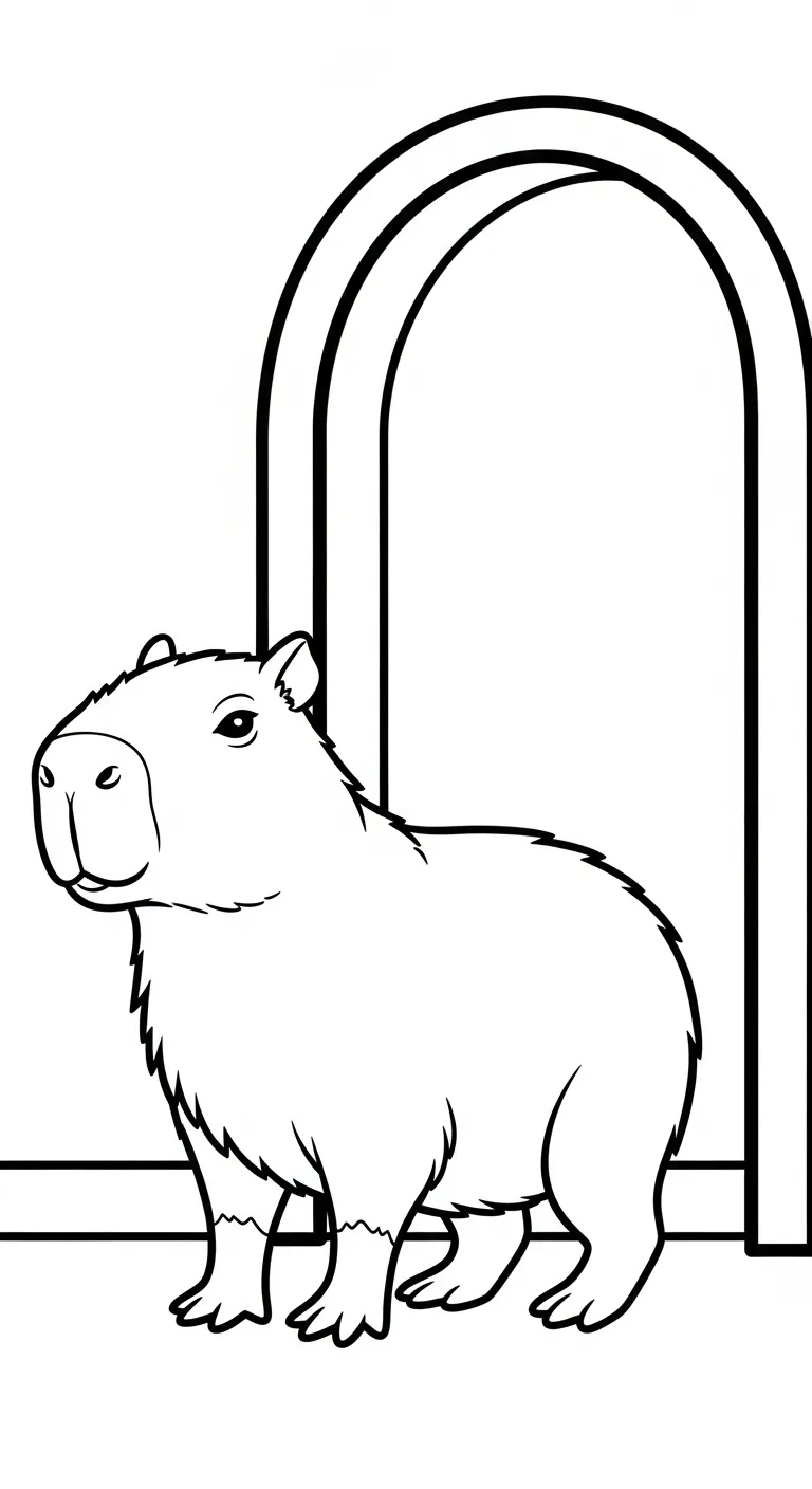 hình tô màu Tranh Tô Màu Capybara cho bé 4 tuổi miễn phí