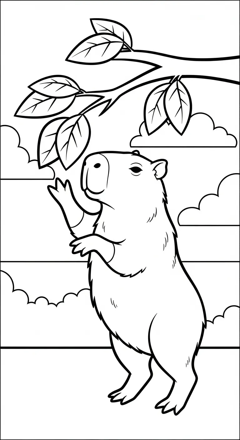 tải tranh tô màu Tranh Tô Màu Capybara miễn phí
