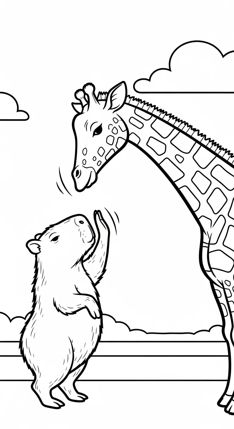 hình tô màu Tranh Tô Màu Capybara miễn phí