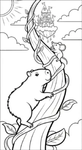 file hình tô màu Tranh Tô Màu Capybara cho bé 4-5 tuổi