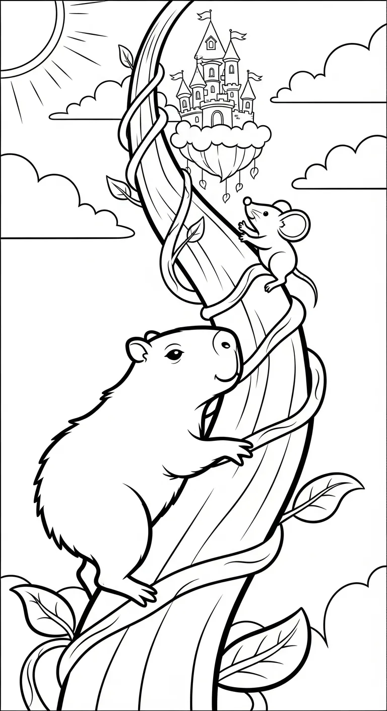 file hình tô màu Tranh Tô Màu Capybara cho bé 4-5 tuổi