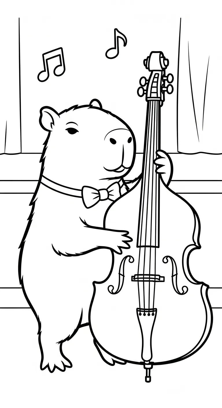 in tranh tô màu Tranh Tô Màu Capybara miễn phí