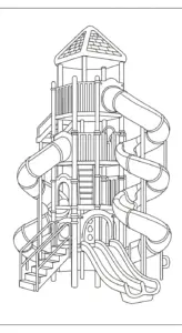 tải file hình tô màu Cầu Trượt