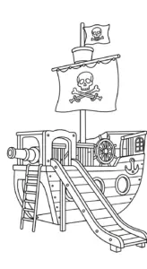 tranh tô màu Cầu Trượt cho bé 3 tuổi