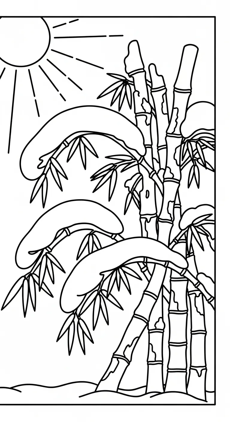 tải tranh tô màu Cây Tre cho bé 4 tuổi