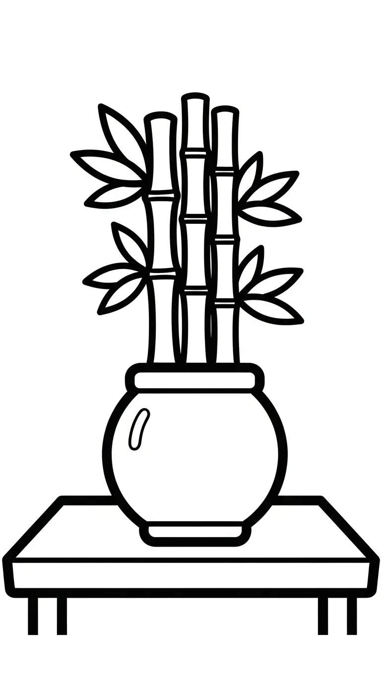 hình tô màu Cây Tre in ngay